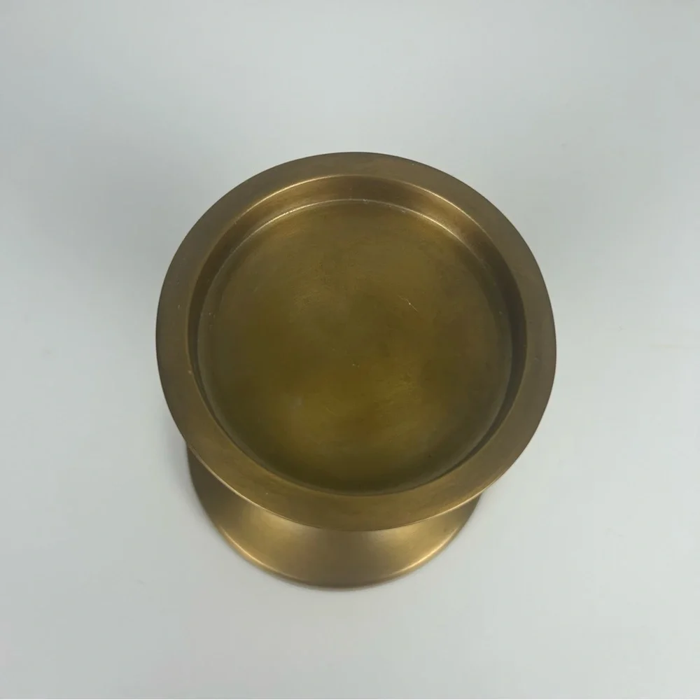 Ikea set of two gold pillar candle holders 5.5 inches